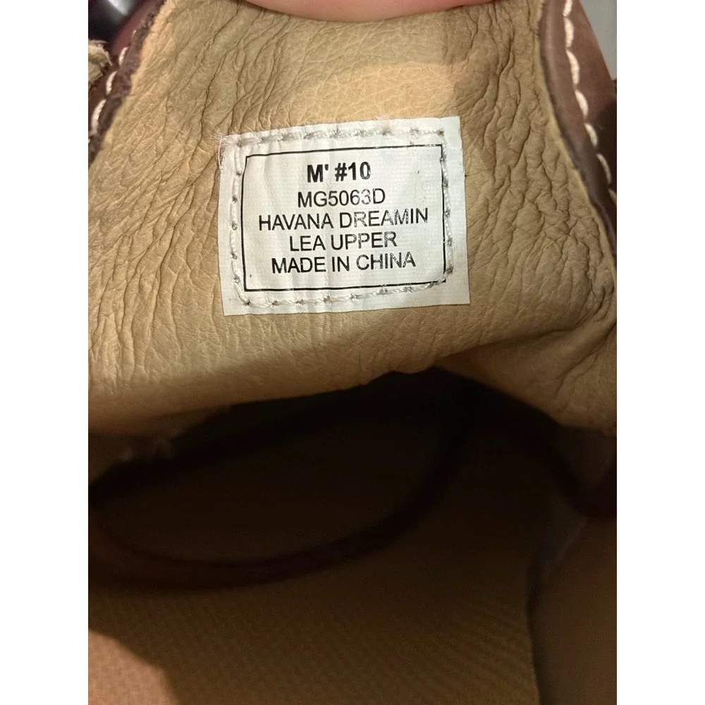 Margaritaville Havana Dreamin Shoes Men's Leather Brown/Tan MG5063D Size 10‎